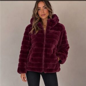 Charlie B  faux fur reversible jacket. Warm Large true to size